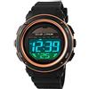 FeiWen Unisex Outdoor Militare Sportivi Digitali Solare Orologi da Polso 50M Impermeabili Multifunzione LED Orologio Plastica Cassa e Gomma Banda Allarme Data Cronometro, Giallo