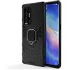 ESTH® Custodia per Oppo Find X3 Neo con 360° Rotante Staffa, [Compatibile con Supporto Magnetico per Auto], Cover Paraurti PC + TPU, Nero