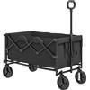Outsunny Carrello da Giardino 160L Pieghevole con Manico Regolabile, Capacità 100 kg, 95x55x102 cm, Nero