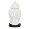 ABHIKA Lampada da Tavolo Ming Potiche Orientale 48cm Bianco Ceramica