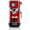 Ariete 1381 Macchina da caffè con manometro, compatibile con caffè in polvere e cialde ESE, 1300 W, Capacità 1,1 L, 15 bar di pressione, Filtro ½ tazze, Dispositivo Cappuccino, Rosso