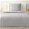 Good Nite Set di biancheria da letto 135x200 cm, grigio a righe, microfibra + 1 federa 80x80 cm, biancheria da letto con chiusura lampo