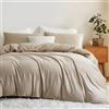 Lanqinglv Biancheria da letto in pile di flanella, 135 x 200 cm, con fiocchi d'avena, soffice biancheria da letto invernale, calda cashmere, tinta unita, copripiumino con chiusura lampo e federa 80 x
