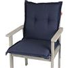 Herlag Florence - Cuscino Imbottito per Sedia da Giardino a Schienale Basso, Colore: Blu, Imbottitura: 100% Poliuretano espanso