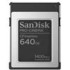 SanDisk 640GB PRO-CINEMA CFexpress scheda Tipo B, fino a 1500 MB/s in scrittura, fino a 1700 MB/s in lettura, Riprese video in 8K impeccabili con velocità minima continua di 1400 MB/s in scrittura