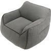 bananair - Pouf Poltrona per Salotto e Camera - Tessuto in Velluto a Coste Morbido ed Elegante - Poltrona Sacco Generosamente Imbottito, Ideale per un Ambiente Accogliente (Grigio Scuro)