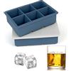 eisaro Ghiaccio Stampo XXL, 2 Pezzi Vassoio per Cubetti di Ghiaccio, Grande Stampi per Ghiaccio in Silicone con Coperchio per Whisky, Cocktail e Snack per bambini, blu