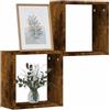vidaXL Mensole a Cubo 2 pz Rovere Fumo 30x15x30 cm, mensola a Muro, scaffale a Parete, scaffale pensile, scaffale a Muro, mensola a Parete