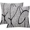 Jaotto Federe Cuscini Divano 45x45 cm, Copricuscino Divano Elasticizzato Decorativi Set di 2, Cuscino da Divano Lavabile, Fodere Letto Decorative per Casa Auto Divano(Stile Grigio)