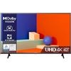Hisense 43" UHD 4K 2023 43E63KT, Smart TV VIDAA U6, Dolby Vision, HDR 10+, Game Mode Plus, Alexa Built-in, Tuner DVB-T2/S2 HEVC 10, lativù 4K