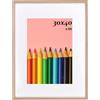 LYYYYX Cornice portafoto in legno con passepartout, 30 x 40 cm, con vetro acrilico da appendere verticalmente o orizzontalmente, in rovere per foto, poster, puzzle, set da 1 pezzo