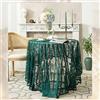 auons Tovaglia rotonda in pizzo Verde scuro 190cm, Vintage Overlay ricamato tovaglia, Romantico Chic Lace Table Cover per banchetto nuziale festa festa Dinner Table Decor