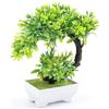 DEANKEJI Bonsai Finto, DEANKEJI Bonsai Artificiale, Piantine Finte Decorative con Vasetto, Piante Finte da Interno Plastica, Piante Finte da Interno per Balcone, Giardino, Soggiorno, Tavolo Pranzo (Verde)