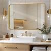 LunaMirror Specchio-Bagno 100x75 CM Oro Specchio da parete design moderno Profondità di 3.5 cm Specchio Bagno Orizzontale/Verticale decorazione da parete per camera da letto, ingresso, soggiorno, corridoio