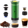 Irishom Macchina da caffè portatile per auto, 3 in 1, senza cordless Electric Coffee Maker Work with Capsule and Ground Coffee 15Bar Mini Cold Brew and Heating Coffee Maker with 150ml Cup