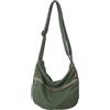 HAN-LBG Borsa a tracolla da uomo e donna, borsa a tracolla casual in tela con cinghie regolabili, leggera, borsa messenger tote per viaggi, escursionismo, lavoro, Verde, Taglia unica