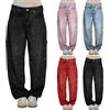 HEONSATI Jeans Strass Donna Pantalone Glitter Larghi in Denim Casual Pantaloni Oversize Lucidi Dritti Curvy Jeans Glitterati Sparkle Pantaloni Brillantini a Vita Alta Haren Lunghi Allentato Ampia