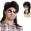 Dsimeig Parrucche Mullet Uomo Nero 70s 80s Retro Cosplay Costume Parrucca Rocker Disco Fancy Parrucche