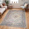Livabliss Casablanca Tappeto Vintage Tappeto per Soggiorno, Corridoio, Cucina Tappeti Salotto Classico, Orientale, leggera Manutenzione Pelo Corto, Grande, 140x200 cm Grigio Talpa e Crema