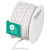 Halbach Seidenbänder Cordoncino bicolore di alta qualità, larghezza 4 mm, lunghezza 25 m, prodotto in Germania e certificato Öko-Tex, cordoncino in raso scintillante in acetato, colore: bianco/oro