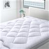 BedStory Topper per materasso singolo, morbido e soffice, trapuntato, con imbottitura 3D in fibra intera, spessore 6 cm, lussuoso, cinghie angolari antiscivolo larghe (90 x 190 cm, singolo)