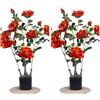 Zstar 2 alberi di peonia artificiale, 70 cm, grandi piante di peonie artificiali, in vaso, grande albero di peonia artificiale con foglie verdi, albero decorativo per soggiorno, ufficio, casa,