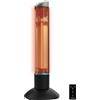 Cecotec Riscaldatore elettrico da esterno della torre ReadyWarm 1000 Power Tower. 1000 W in 2 livelli, tecnologia alogena, oscillazione, protezione IP55, timer e telecomando