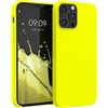 kwmobile Cover per Apple iPhone 12 Pro Max Custodia - Back Case per Smartphone in Silicone TPU - Protezione Gommata - giallo pera