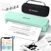 Phomemo M834 Stampante Portatile A4, Stampante Termica Portatile, Connessione Bluetooth e USB, Supporta Carta Termica A4, Con Custodia per il Trasporto e 4 Rotoli di Carta Termica, Verde
