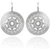 namana Grandi Orecchini Namana con Motivo a Mandala Madreperla. Orecchini con Geometria Sacra e Finitura Spazzolata. Orecchini Oro o Argento da Donna