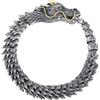 HIQIU Braccialetto con drago in argento 3D, da uomo, gotico, realizzato a mano, con drago, idea regalo, 18 cm, Argento sterling