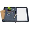 WEDO® Raccoglitore ad anelli A4 Denim a 2 anelli, con chiusura lampo, colore blu, 3 slot per schede, 2 slot per penna con elastico, raccoglitore ad anelli estraibile, grande scomparto apribile per