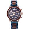 RORIOS Orologio Legno Uomo Cronografo Al quarzo con Cinturino in Legno Moda Naturale Orologio Impermeabile Orologio da Uomo