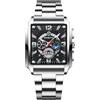 RORIOS Orologio Rettangolari da uomo Orologio da Polso Moda Analogico Quarzo Orologio Lavoro Impermeabile Orologio luminosi Cinturino in Acciaio Inossidabile nero bianco B