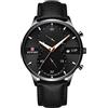 RORIOS Orologio Uomo Classico Luminosi Design Analogico al Quarzo Orologi con Cinturino in Pelle Cronografo Orologi da Polso