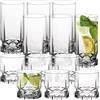 KADAX Bicchieri da Cocktail 325 ml in Vetro, Bicchieri Trasparenti per Long Drink, Negroni e Acqua Tonica, Tumbler Moderni (Set di 12: 6 x Alto e 6 x Basso)