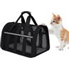 Treer Trasportino Gatto, Borsa Ripiegabile Trasportino per Gatti Viaggio, Cane con Materasso Morbido Striscia Riflettente,Aereo Borsa per Animali Domestici
