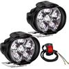 Biqing Luce di nebbia del motociclo 1 Paio 6-LED Fendinebbia Moto, 10W Faretti Moto 12V 24V Faretto Motos Led Fendinebbia Ausiliari Faro Anteriore con Interruttore