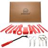 Aoibeely Strumento Rimozione Auto Accessori Smontaggio: 17 Pezzi Leve Plastica Smontaggio Auto Kit Smontaggio Pannelli Auto per la Riparazione del Rivestimento Interno del Veicolo Clip a Cuneo di Rivestimento