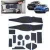 BSTW Compatibile con Ford Puma II 2020-2024 Tappetini Antiscivolo per Ford Puma ST ST-Line Titanium Tappetini in Gomma per Console Centrale, Porta Bicchieri, Scanalatura Porta (Blu)