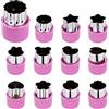 HONGXIN-SHOP Formine per Biscotti Verdura Mold Fiori Mini Frutta Cutter per Cookie Tagliatelle Fondente per Strumenti di Decorativo Food per Bambini 12 Pezzi Viola