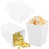 Catime 50 Pezzi Contenitori di Popcorn,3 Colori Scatole di Popcorn,Piccolo Sacchetti Carta per Popcorn,Cestino di Carta per Popcorn,Porta Pop Corn in Cartone per Festa Cinema Matrimoni Compleanno (Bianco)