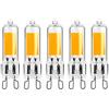 Jiotouhu 5-pcs 2 W G9 - Lampadina LED COB 220 V 200 Lumen 10 W-20 W lampadina alogena equivalente per lampadario, lampada da scrivania, lampada da parete, luce bianca calda, 3000 K