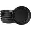 Navaris Servizio Piatti Moderni Design - Set 6 Piatti Fondi Colorati Particolari - Piatto Fondo Gourmet - Ciotola Ø 20 cm in Ceramica per Brodo Zuppa - Gres Color Ardesia Effetto Lino
