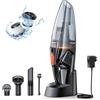 Rolgno Aspirabriciole Senza Fili, [Base Ricarica Rapida] 9KPa Mini Aspirapolvere Auto Senza Fili Potente con LED, 2 Filtri HEPA, Aspirabriciole Portatile Umido & Asciutto per Casa/Auto/Ufficio/Cucina