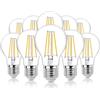 Hellum 10 lampadine LED goccia E27 dimmerabili 7,3W sostituisce 60W chiaro | Lampadina goccia dimmerabile luce calda 806lm, 2700K, E27, filamento LED, CRI 90 Ra, sostituisce 60W Incandescenza 206517