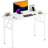 SDHYL Scrivania Pieghevole per Computer 100 x 60 cm Tavolo da Lavoro Pieghevole per Computer Tavolo da Conferenza per l'ufficio Domestico Bianco