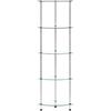 Tidyard Scaffale Salvaspazio a 5 Livelli in Vetro Temperato 30x30x130 cm,Mobiletto Camera da Letto,Salvaspazio Bagno,Mensole Camera da Letto,Mensola in Vetro,Scaffale Piante,Mobili ad Angolo