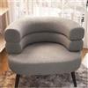 Generic Sedia bianca moderna con tessuto Sherpa, schienale curvo, divano morbido per soggiorno, camera da letto, salone, ufficio, comoda sedia da lettura