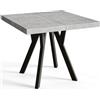 AlpiMeble Tavolo da pranzo quadrato RICO, tavolo allungabile, dimensioni: 100 - 200 x 100 x 77 cm, tavolo soggiorno colore: grafite, con gambe in legno di colore nero